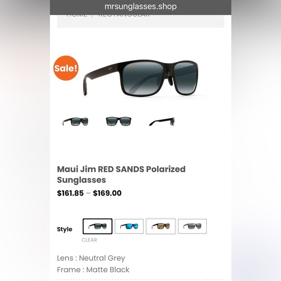 Maui Jim Red Sands Black Sunglasses - Picture 1 of 7
